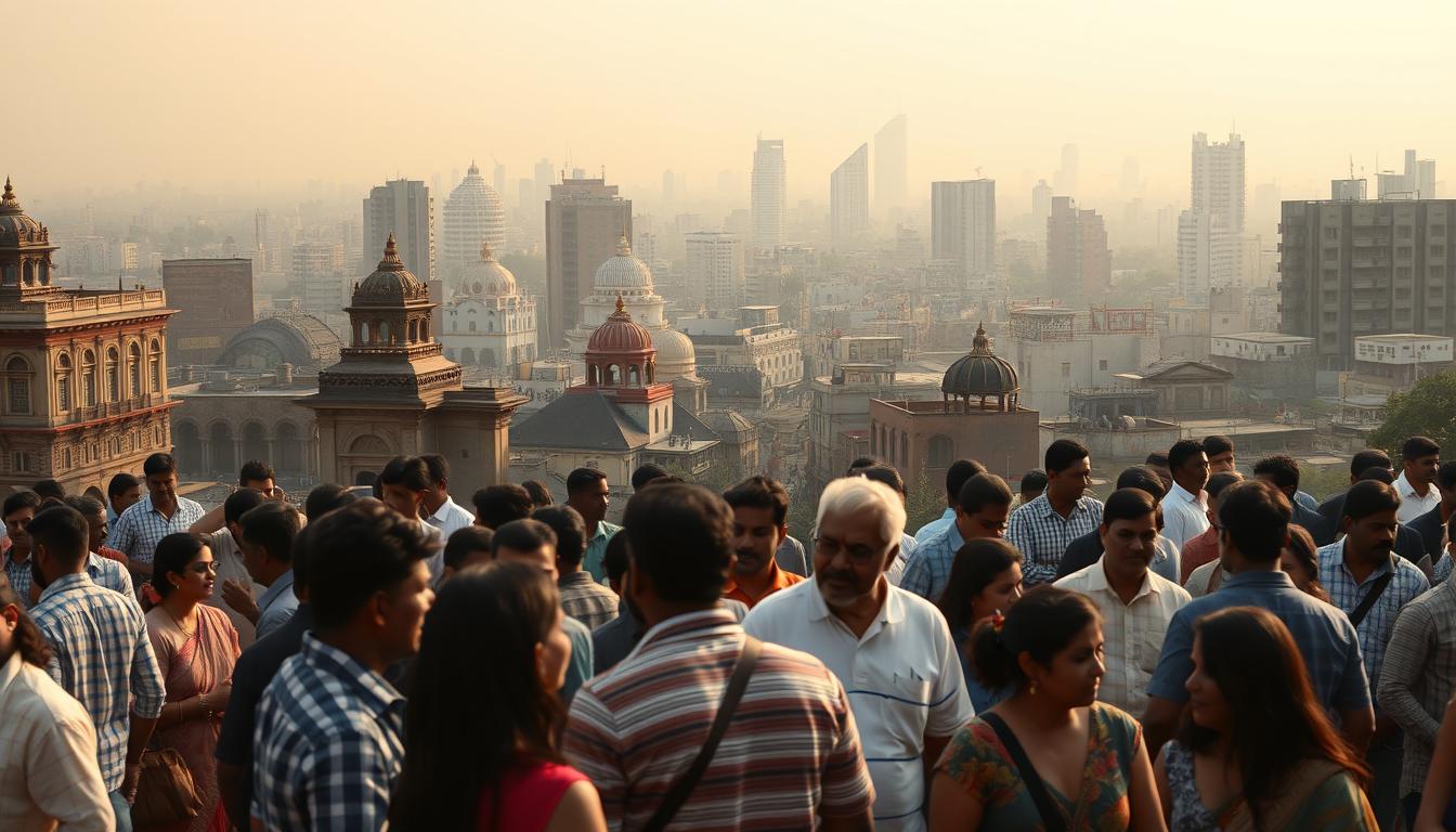A busting city scape in Mumbai, India, Captured through a cinematic lens.