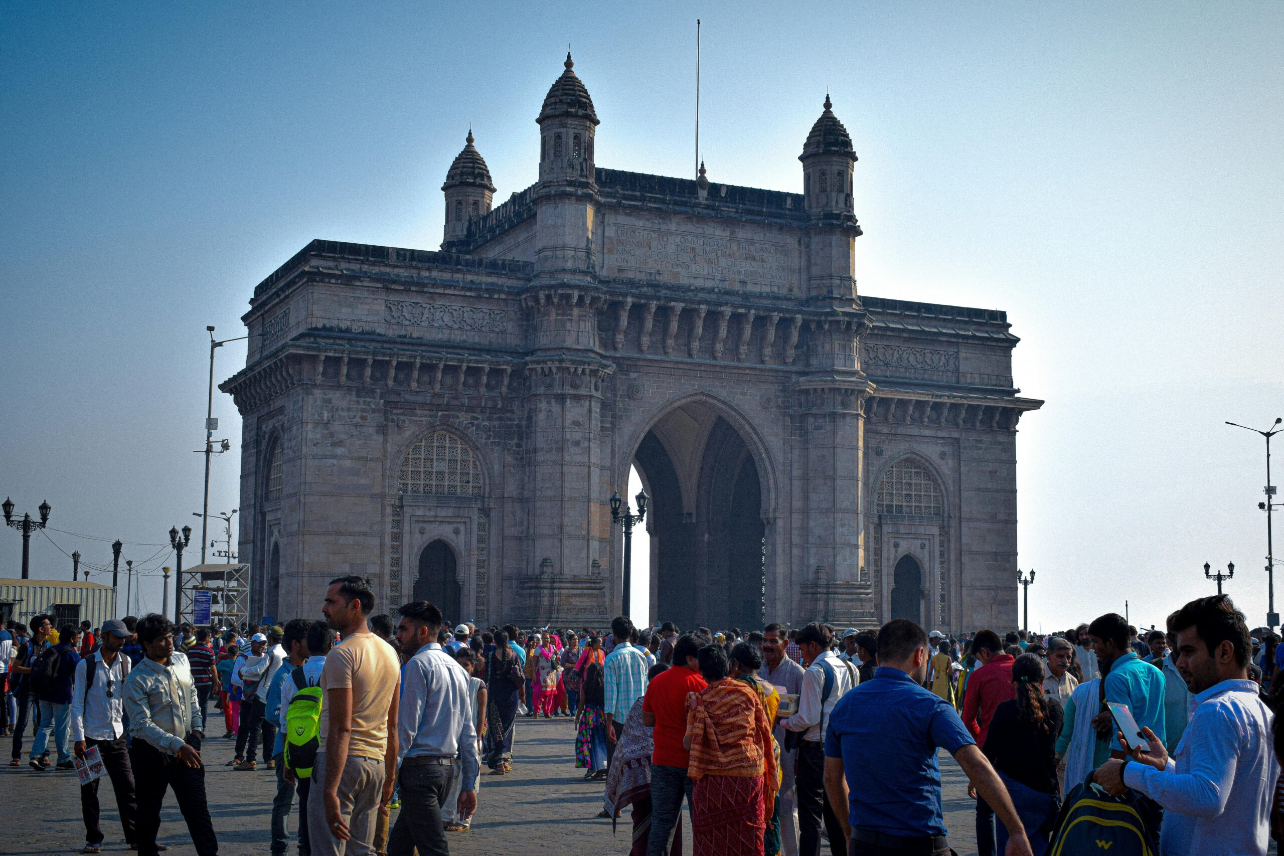 People on Square near Gateaway to India